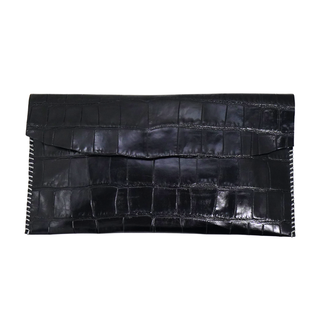 zWL24 Crocodile Pattern-Black 06 Clutch - Only Available Off-Line in Roma Store