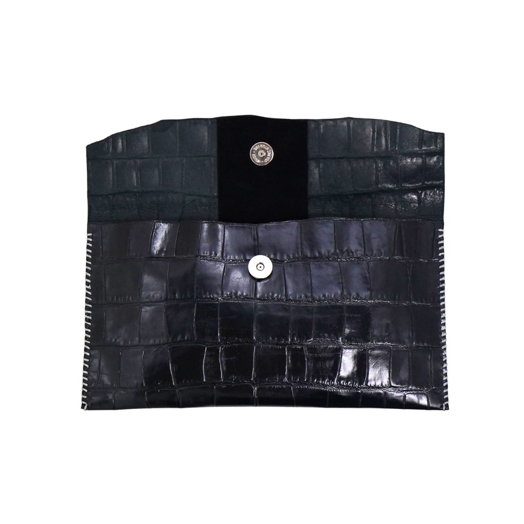 WL24 Crocodile Pattern-Black 06 Clutch z