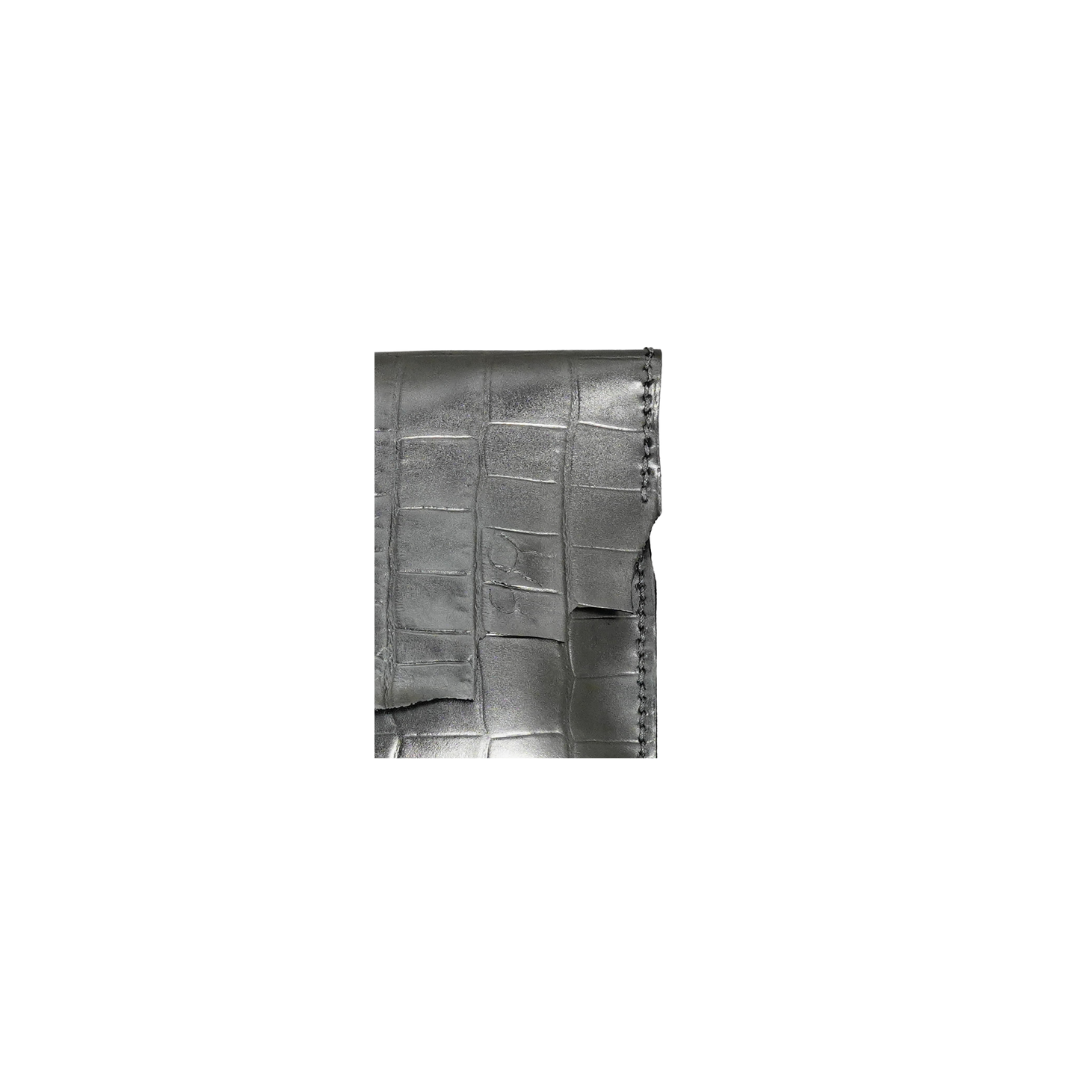 WL24 Crocodile Pattern-Silver 01 Clutch