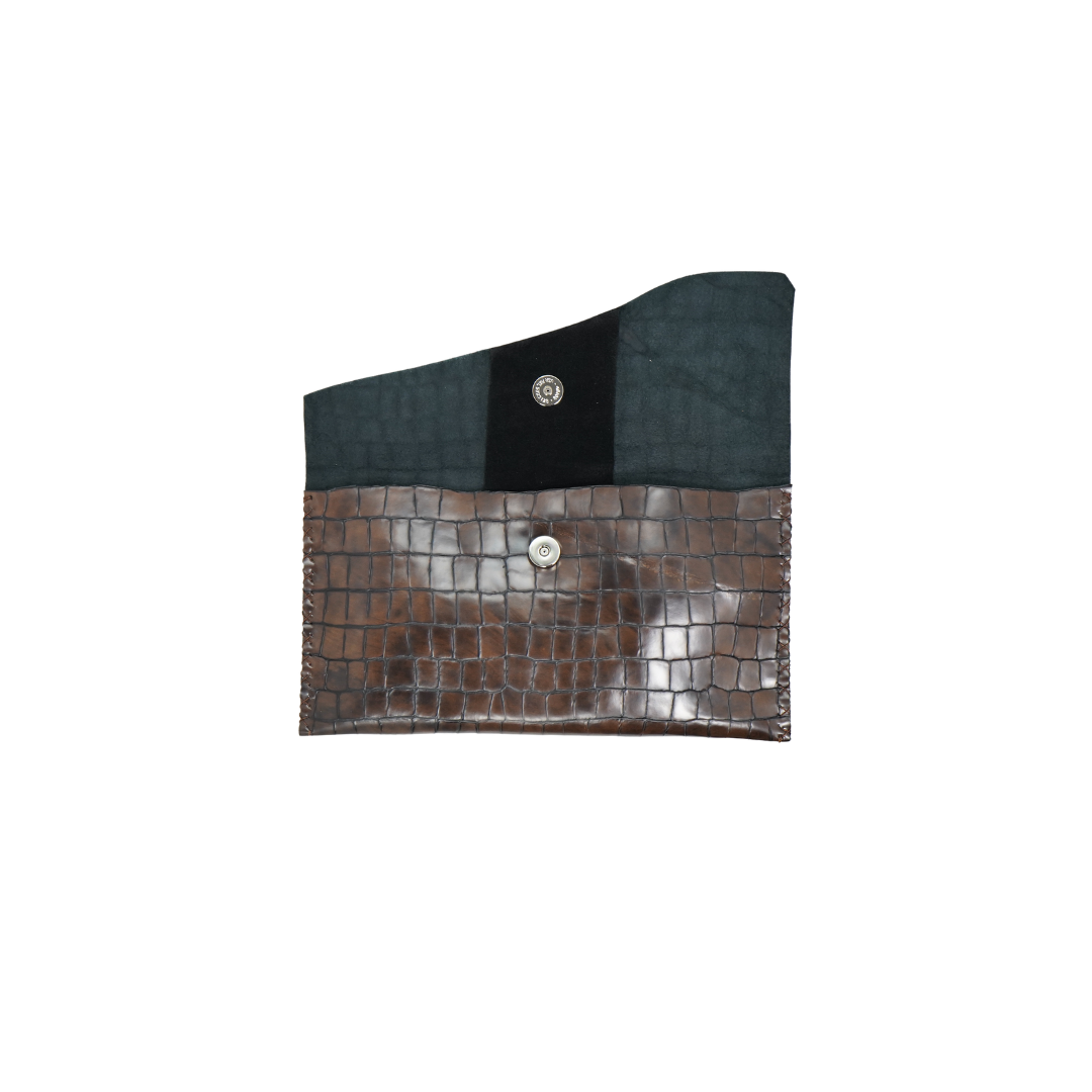 zWL24 Crocodile Pattern-Brown 04 Clutch - Only Available Off-Line in Roma Store
