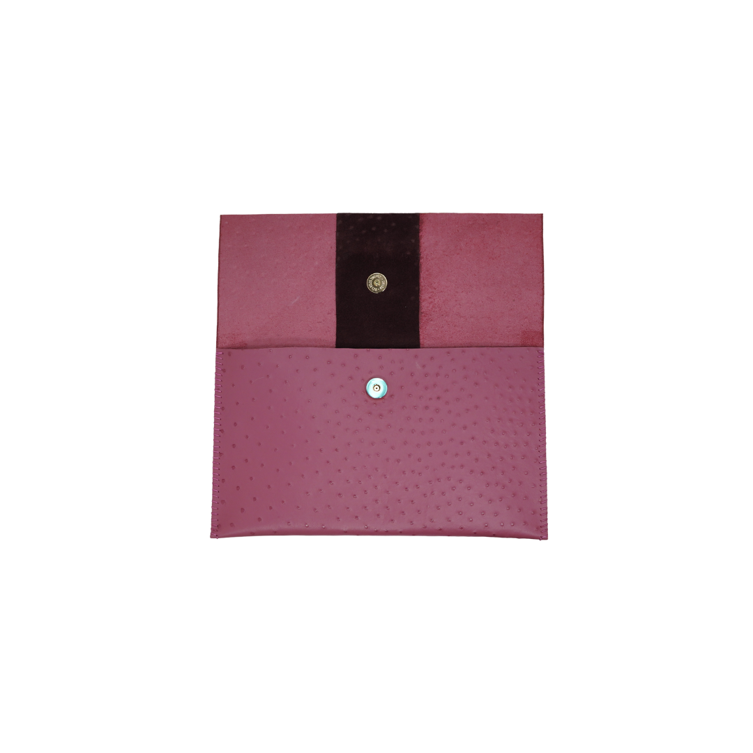 WL24 Ostrich Pattern-Pink 02 Clutch
