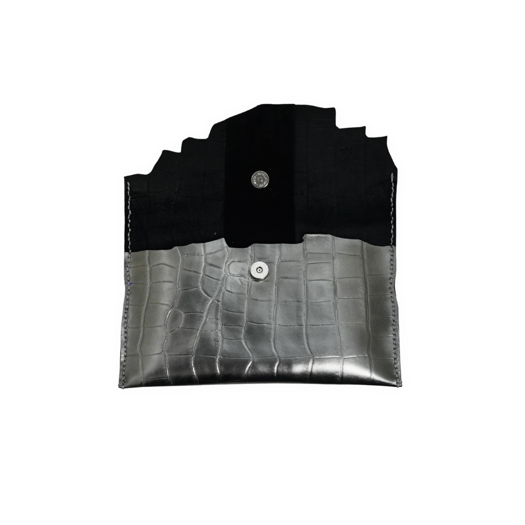 WL24 Crocodile Pattern-Silver 01 Clutch