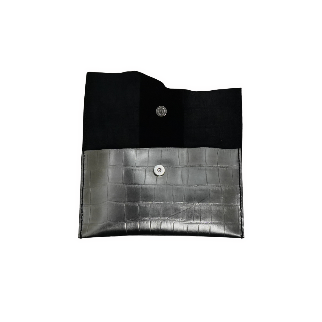 WL24 Crocodile Pattern-Silver 02 Clutch z