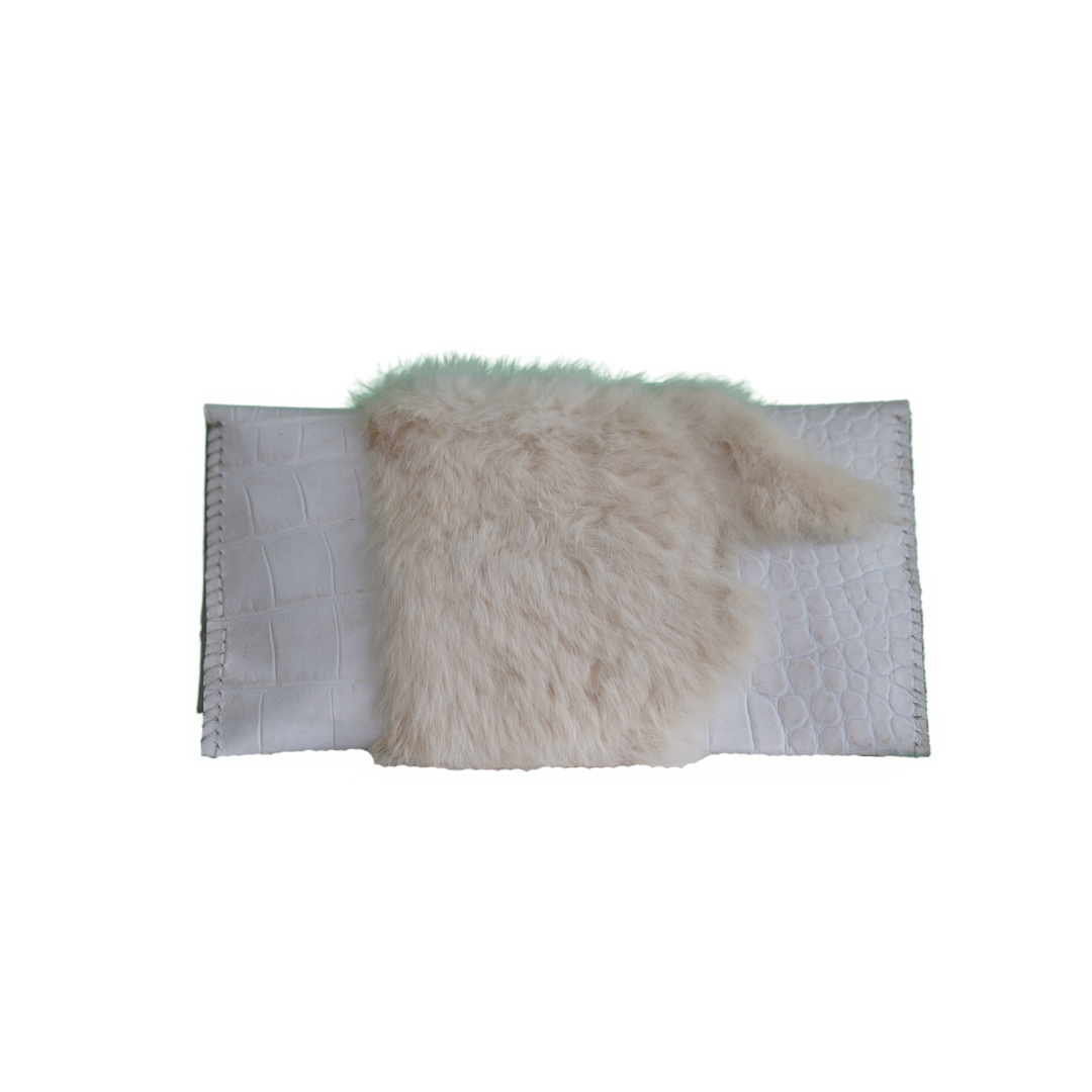 WL24 Crocodile Pattern-White 01 Clutch
