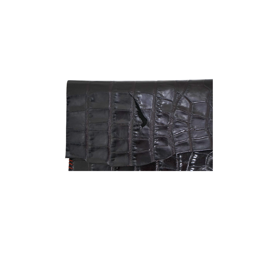 WL24 Crocodile Pattern-Burgandi Black 02 clutch