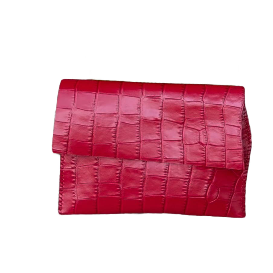 zSL25 Crocodile Pattern-Red 02 Clutch - Only Available Off-Line in Roma Store