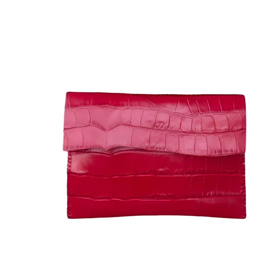 zSL25 Crocodile Pattern-Red 03 Clutch - Only Available Off-Line in Roma Store