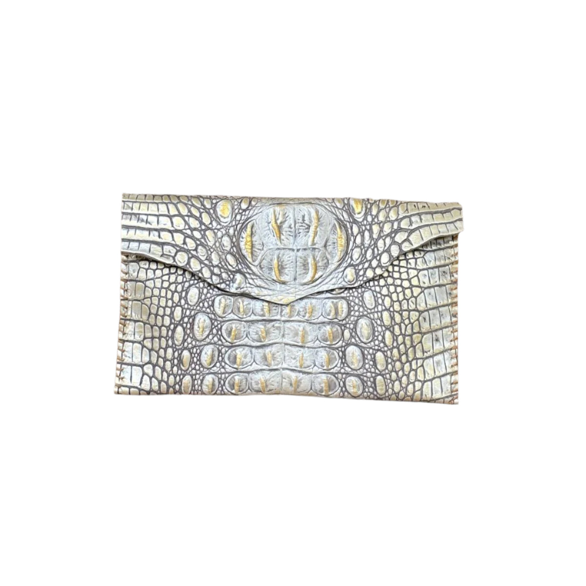 SUL25 Crocodile Pattern-Gold Silver Yell 01 Clutch z