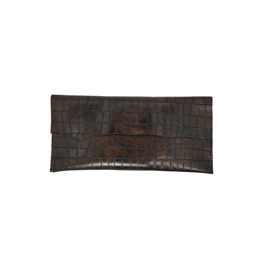 zWL24 Crocodile Pattern-Brown 01 Clutch - Only Available Off-Line in Roma Store