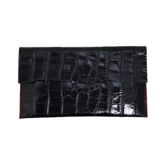 zWL24 Crocodile Pattern-Black 07 Clutch - Only Available Off-Line in Roma Store