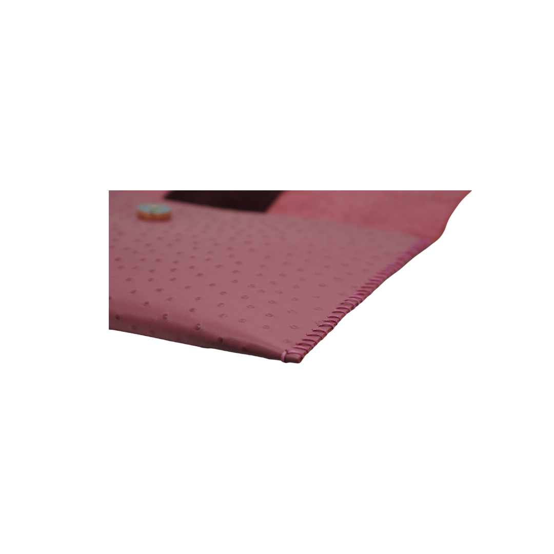 WL24 Ostrich Pattern-Pink 02 Clutch
