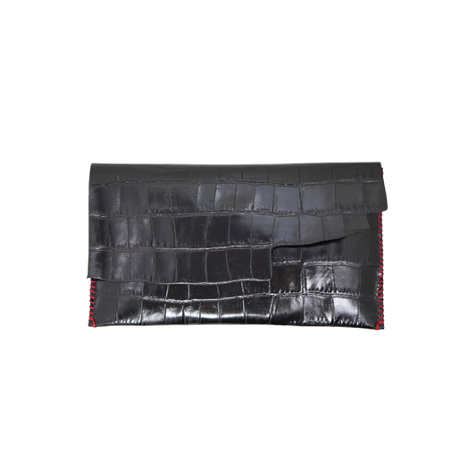 WL24 Crocodile Pattern-Burgandi Black 03 Clutch