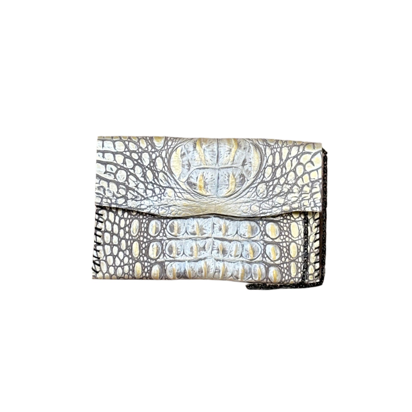 SUL25 Crocodile Pattern-Gold Silver Yell 03 Mini Clutch