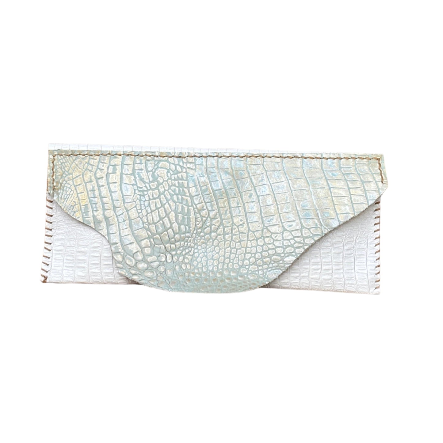 SUL25 Crocodile Pattern-White 02 Clutch