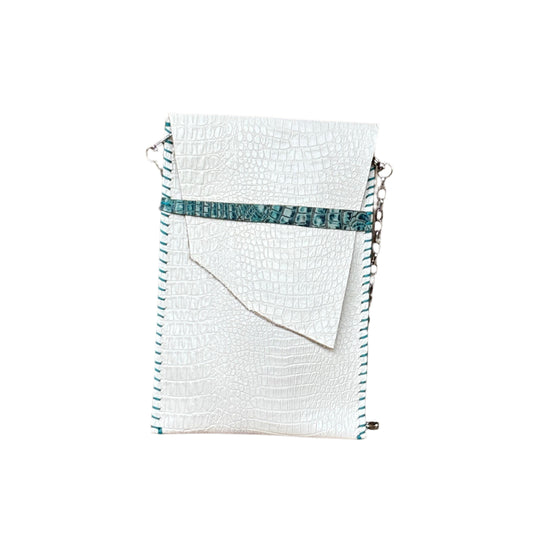SUL25 Crocodile Pattern-White 05 Clutch