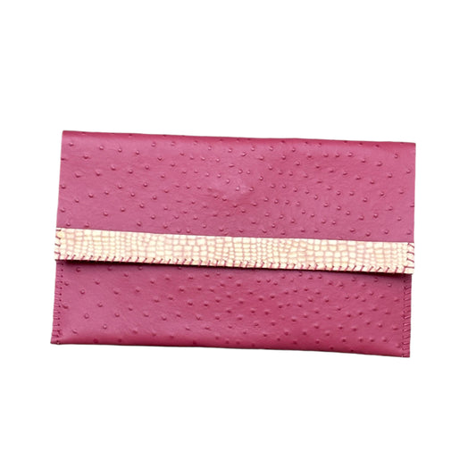 WL24 Ostrich Pattern-Pink 02 Clutch