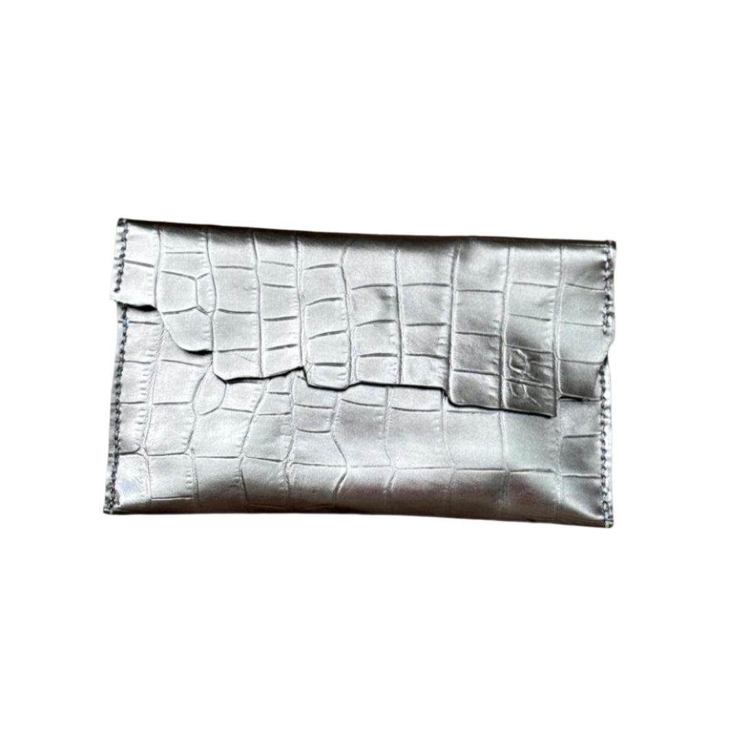 WL24 Crocodile Pattern-Silver 01 Clutch