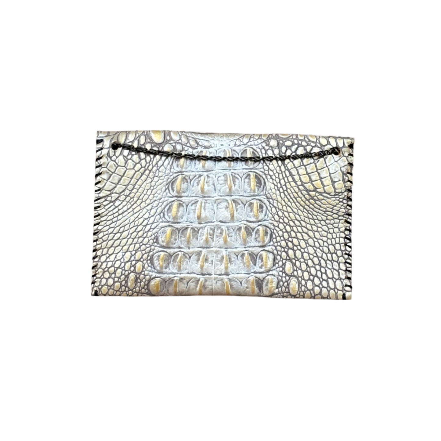 SUL25 Crocodile Pattern-Gold Silver Yell 03 Mini Clutch